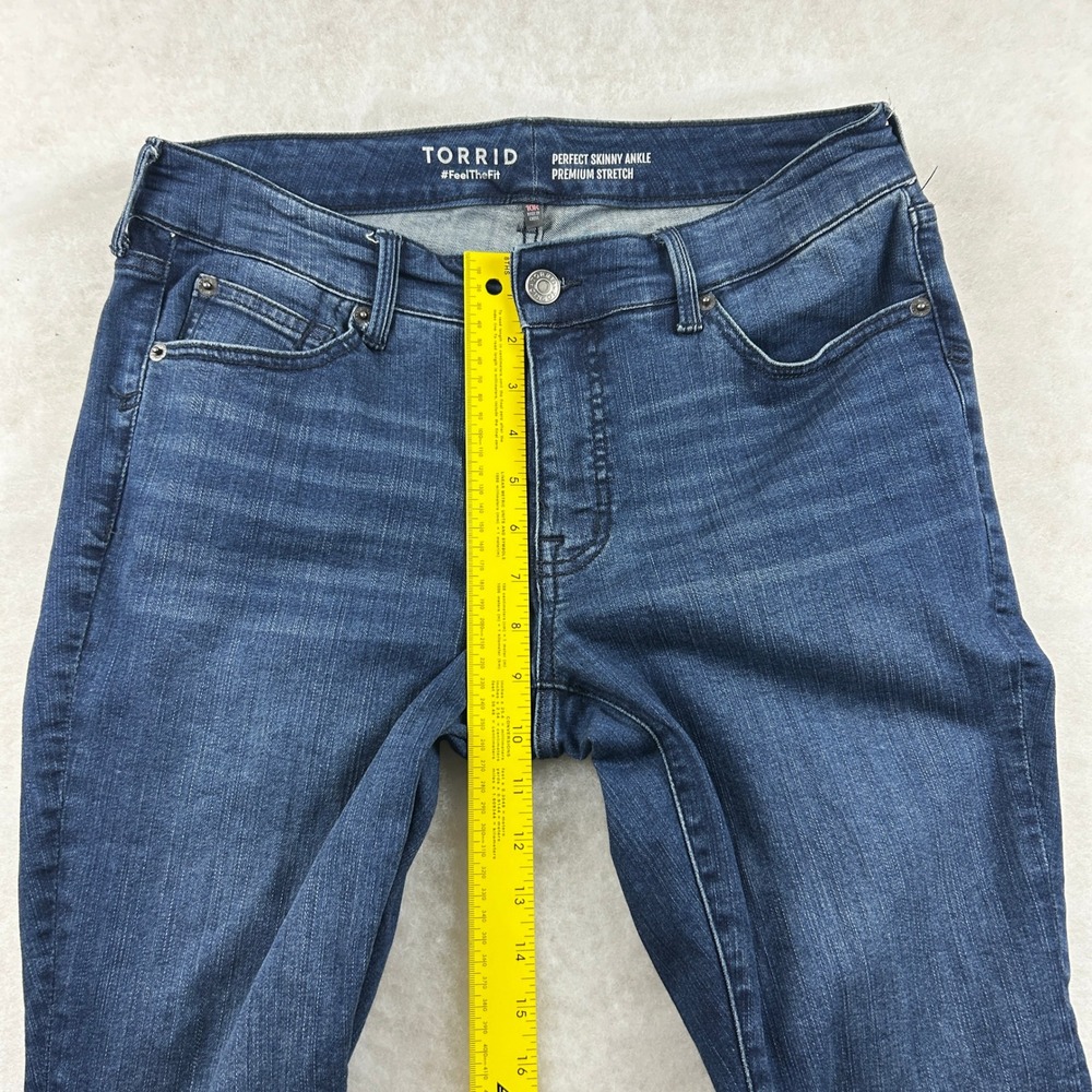 Torrid Jeans Women‎ 10R Perfect Skinny Ankle Mid Rise Premium Stretch Dark Wash - Picture 10 of 15